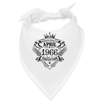 Geburtstag April 1966 April Geburtstag 1966 - Bandana - Weiß - Vorne