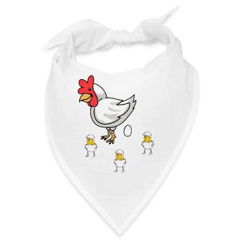 Ostern Henne Küken Baby Eier Eierschale Geflügel - Bandana - Weiß - Vorne