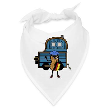 Erdnuss Deutschland Zug Lokomotive Bahn Job - Bandana - Weiß - Vorne