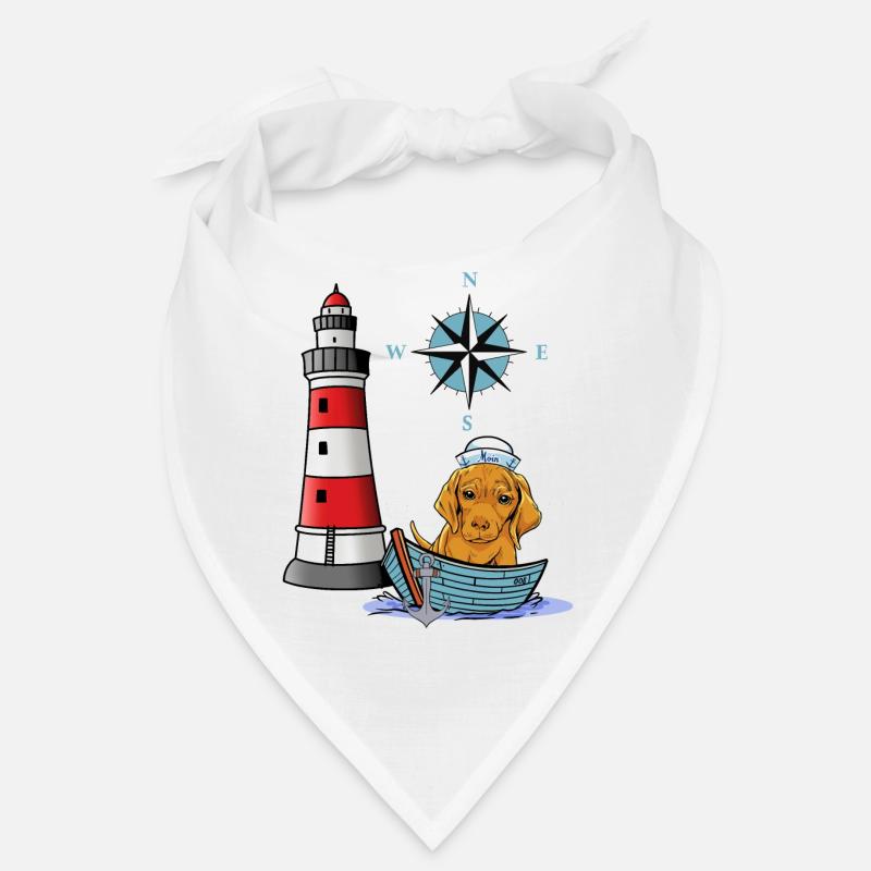 maritim Hund Windrose Kompass Leuchtturm Seefahrer Bandana