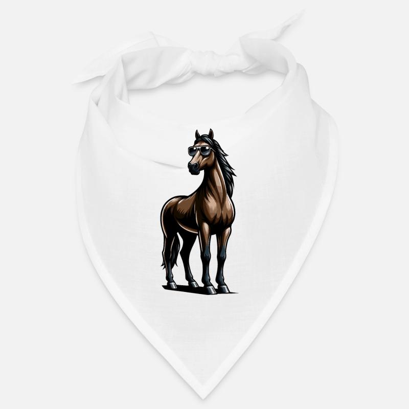 Cheval avec des lunettes de soleil dans un style comique Bandana