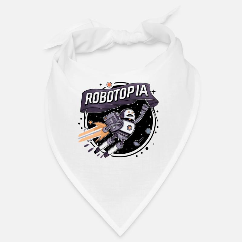 Robotopia drapeau agitant l’espace Jetpack Robot Art Bandana