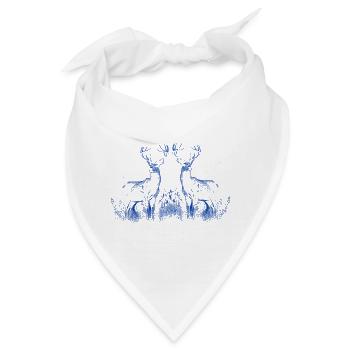 Hirsch Wildtiere Hirsche Rotwild Elch Reh Natur - Bandana - Weiß - Vorne