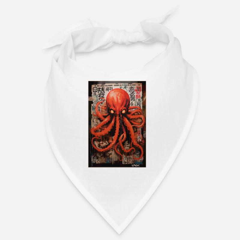 Style d’art de rue : Pieuvre graffiti rouge Bandana