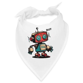 Piep Piep, hier kommt der Cartoon-Roboter - Bandana - Weiß - Vorne