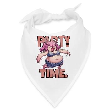 Sau rauslassen Partyzeit und Disco-Party-Schwein - Bandana - Weiß - Vorne