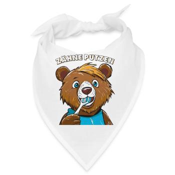 BÄR ZÄHNE PUTZEN - Bandana - Weiß - Vorne