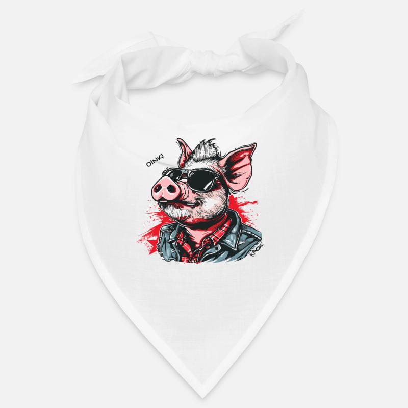 Cool Rocker Rockabilly Rock Pig Bandana