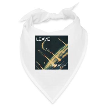 Retro Style Plakat Raumfahrt „Leave Earth“ - Bandana - Weiß - Vorne