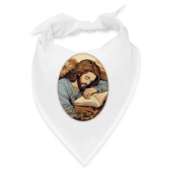 Jesus Kuschelbuch T-Shirt, christlich literarisch - Bandana - Weiß - Vorne