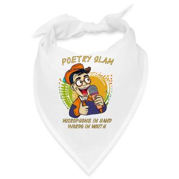 POETRY SLAM MICROPHONE IN HAND WORDS - Bandana - Weiß - Vorne