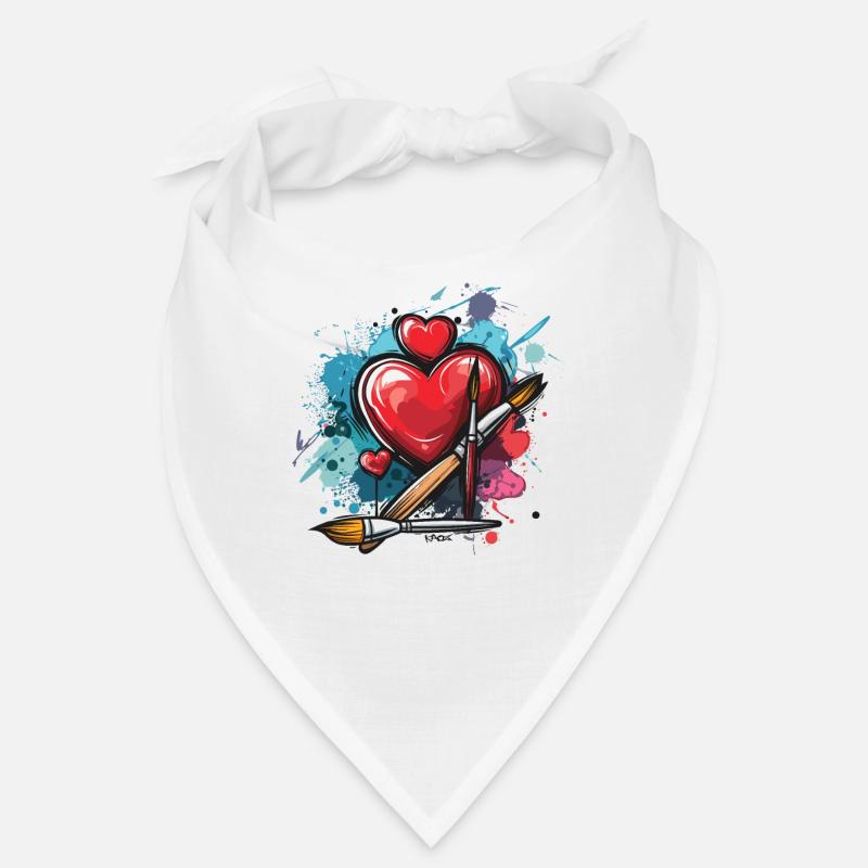 Art Graffiti : pinceaux et cœurs Bandana