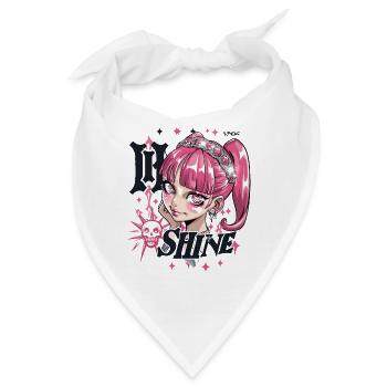 Diamanten, Rubine und Anime-Prinzessin glänzen - Bandana - Weiß - Vorne