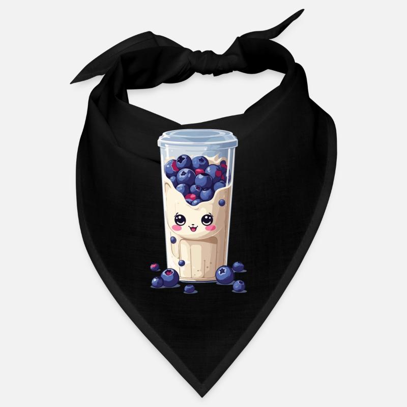 Blaubeeren Niedlicher Milchshake Kawaii Spaß Bandana