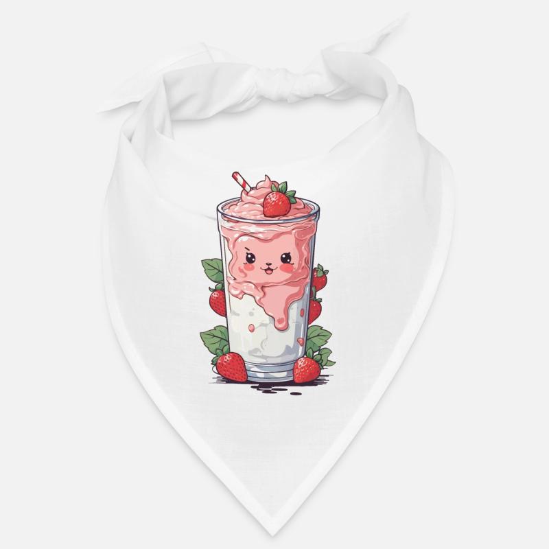 Fraises Mignon Milkshake Kawaii Fun Bandana