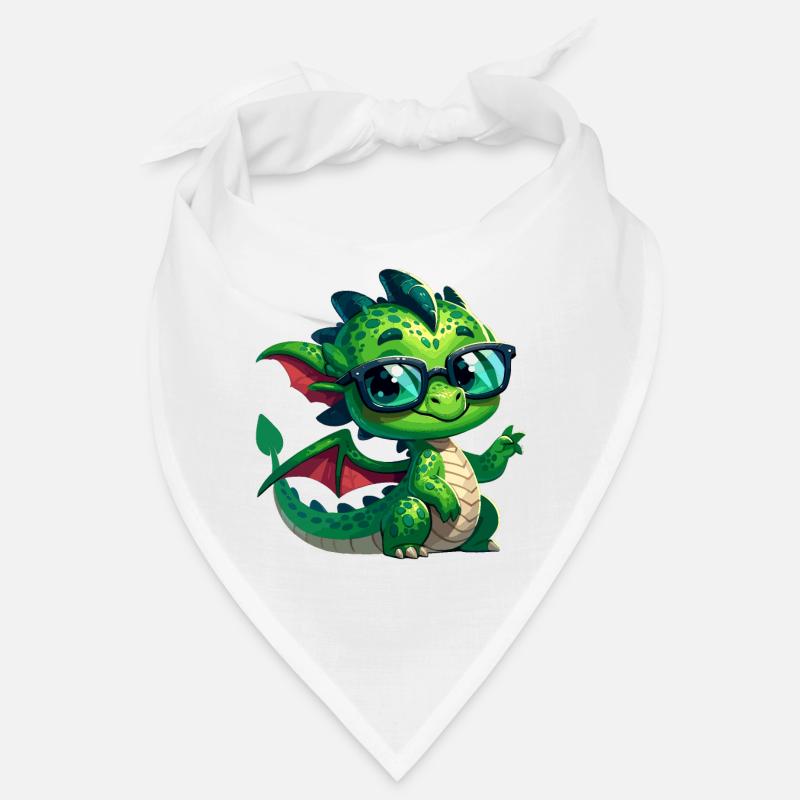 Drache mit Brille in Comicstyle Bandana