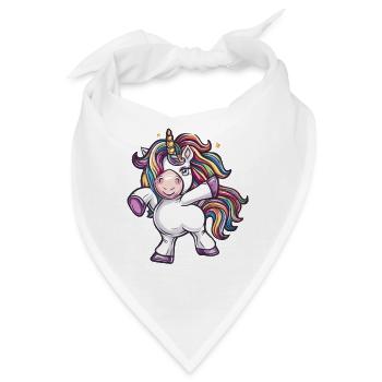 Bunter Einhorn Tanz - Bandana - Weiß - Vorne