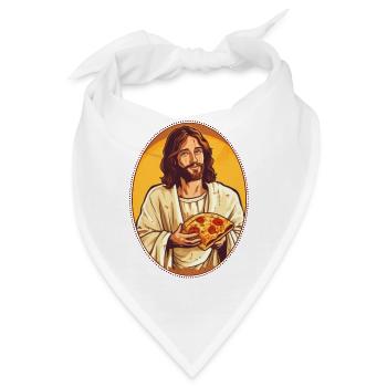 Jesus Kuscheln Pizza Slice T-Shirt, christlich - Bandana - Weiß - Vorne