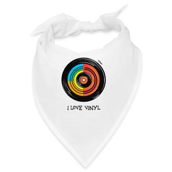 Ich liebe Vinyl Schallplatten - Bandana - Weiß - Vorne