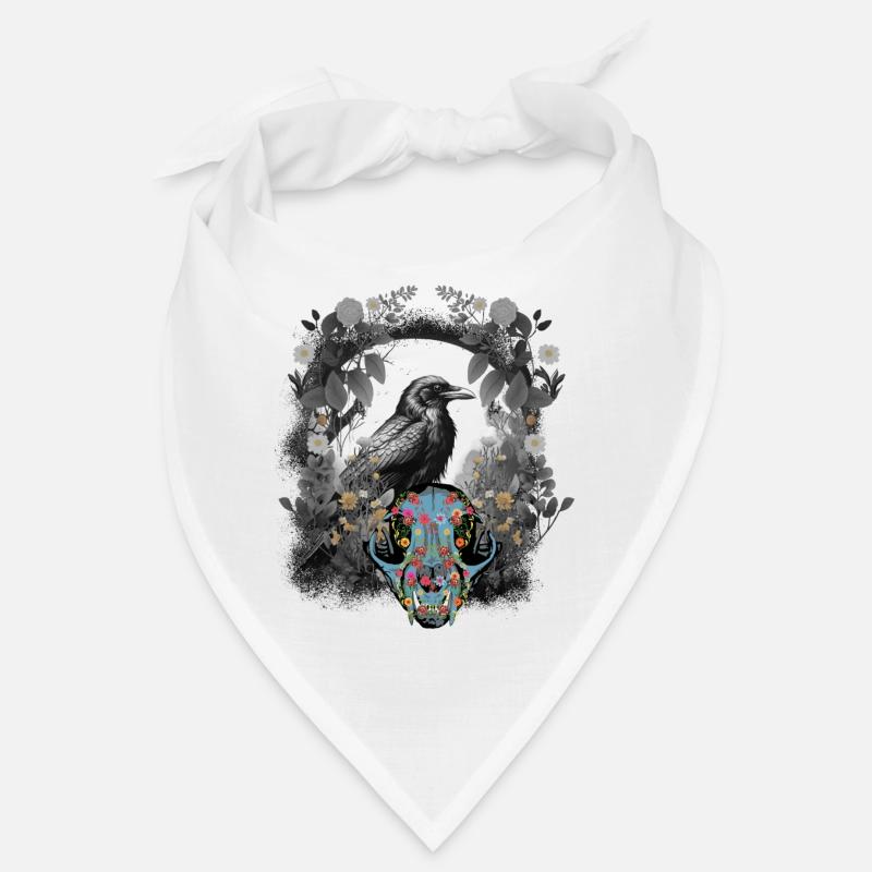 Dark Fantasy Krähe Schädel Knochen Horror Waldtier Bandana