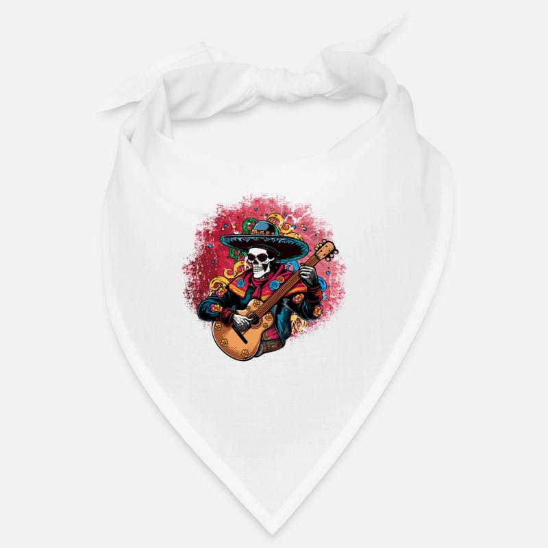 Awesome Skeleton Playing Guitar Cinco De Mayo Bandana