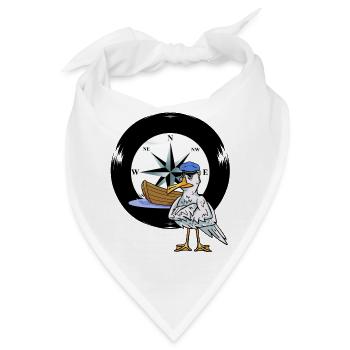 Maritim Möwe Kompass - Bandana - Weiß - Vorne