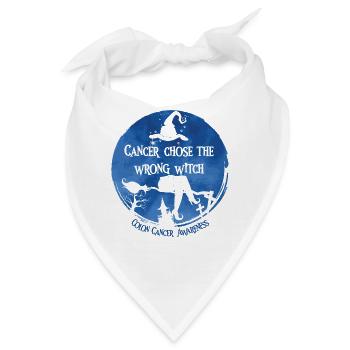 Krebs Hexe Dunkelblau Doppelpunkt - Bandana - Weiß - Vorne