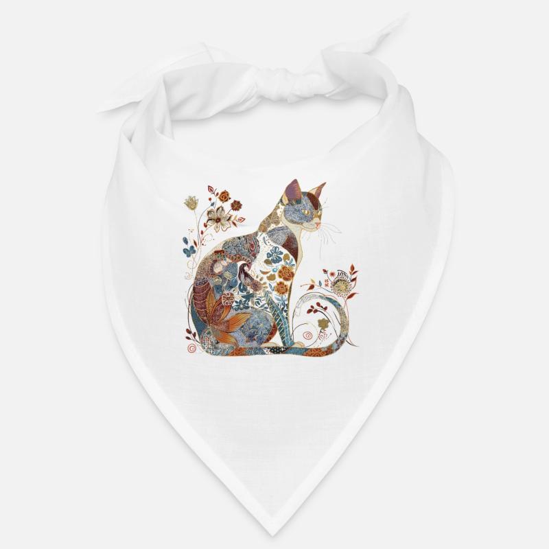 Katze Blumen Muster Lustiges Geschenk Bandana