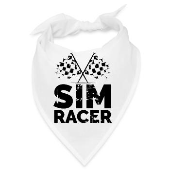 sim racer gaming zielflagge gamer Rennfahrer Team - Bandana - Weiß - Vorne