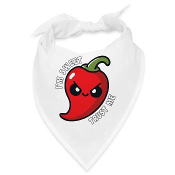 Ich bin süß, vertrau mir, scharfe Chilischote lustig - Bandana - Weiß - Vorne