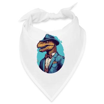 Dinosaurier Raptor Detektiv - Bandana - Weiß - Vorne