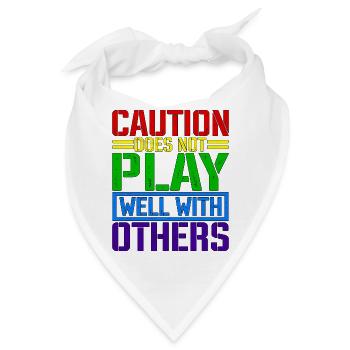 Caution Does Not Play Well With Others 66 - Bandana - Weiß - Vorne