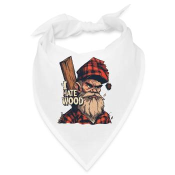 Ich hasse Holz: Wütender Holzfäller ohne Axt - Bandana - Weiß - Vorne