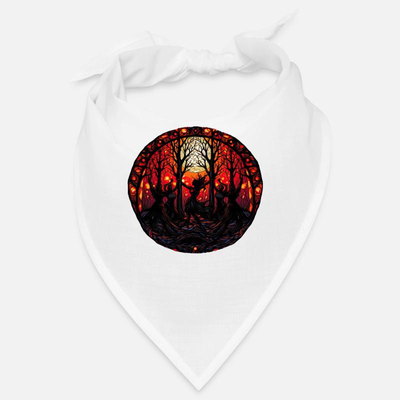 Dancing Witch Forest Pagan Stained Glass Witchcraf Bandana