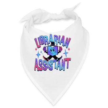 Bibliothekar-Assistent Berufsbezeichnung Bunte Bibliothek - Bandana - Weiß - Vorne