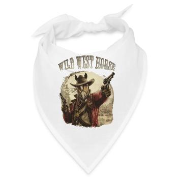 Wild West Horse. Western, Cowboy, Wildwestfan, - Bandana - Weiß - Vorne