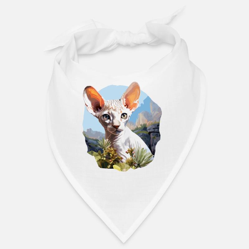 Cornish Rex Kätzchen Cornish Rex Katze - Bandana - Weiß