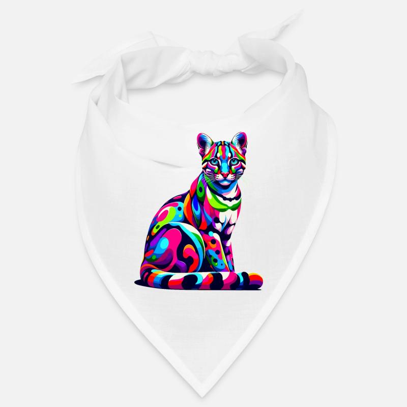 Colorful Pop Art Ocelot Ocelots Dwarf Leopard Bandana