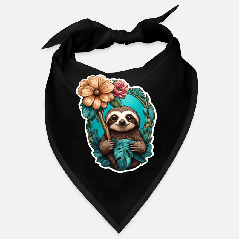 Faultier und Blume Bandana