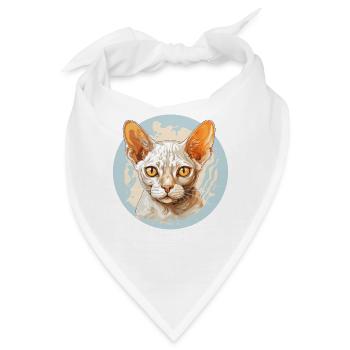 Devon Rex Kätzchen Devon Rex Katze - Bandana - Weiß - Vorne