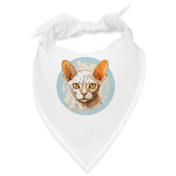 Devon Rex Kätzchen Devon Rex Katze - Bandana - Weiß - Vorne