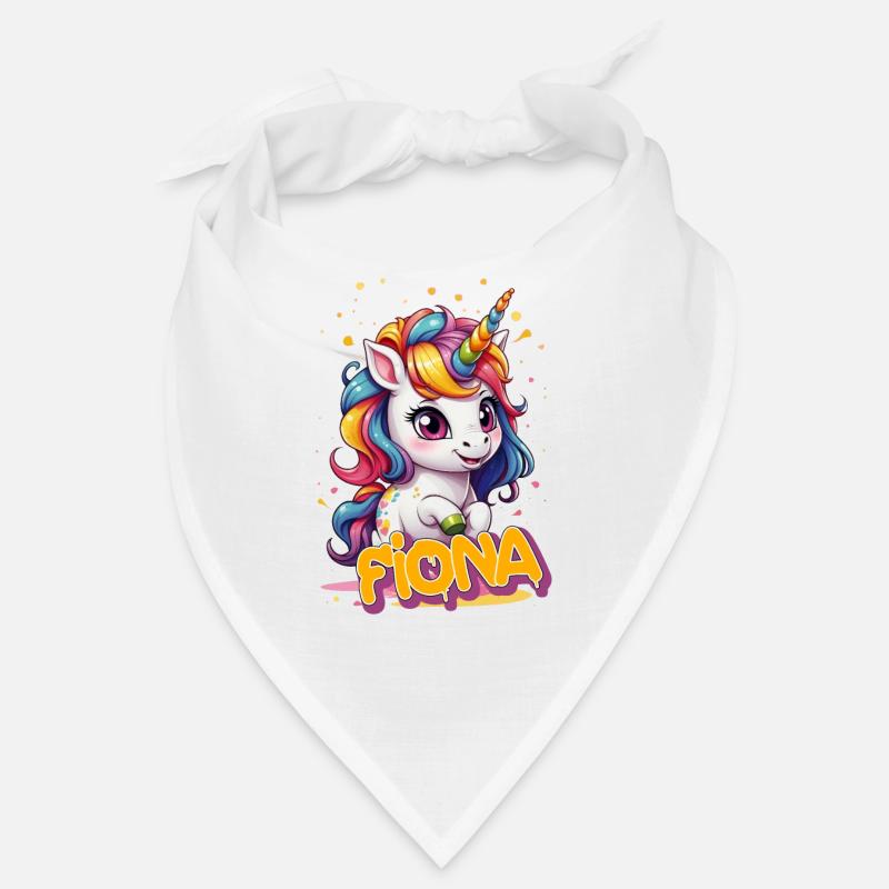 FIONA - Schöner Mädchen Name mit süßem Einhorn Bandana
