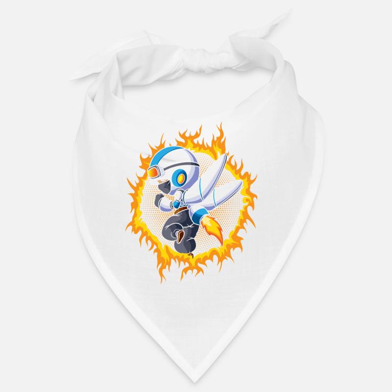 Weltraumjunge mit Halbton Feuerhintergrund Bandana