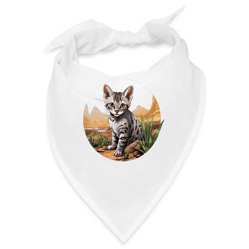 Egyptian Mau Kätzchen Katze Ägyptische Mau - Bandana - Weiß - Vorne