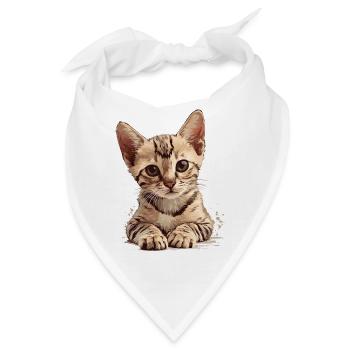 Egyptian Mau Kätzchen Katze Ägyptische Mau - Bandana - Weiß - Vorne