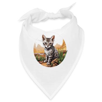 Egyptian Mau Kätzchen Katze Ägyptische Mau - Bandana - Weiß - Vorne