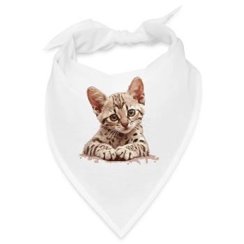 Egyptian Mau Kätzchen Katze Ägyptische Mau - Bandana - Weiß - Vorne
