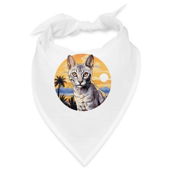 Egyptian Mau Kätzchen Katze Ägyptische Mau - Bandana - Weiß - Vorne