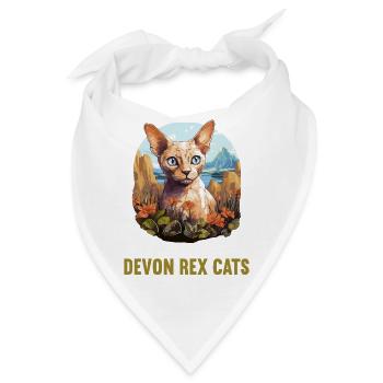 Devon Rex Kätzchen Devon Rex Katze - Bandana - Weiß - Vorne