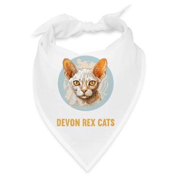Devon Rex Kätzchen Devon Rex Katze - Bandana - Weiß - Vorne